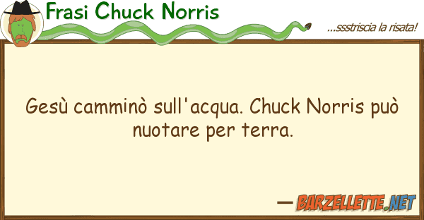 Frasi Chuck Norris gesù camminò sull'acqua. chuck norris