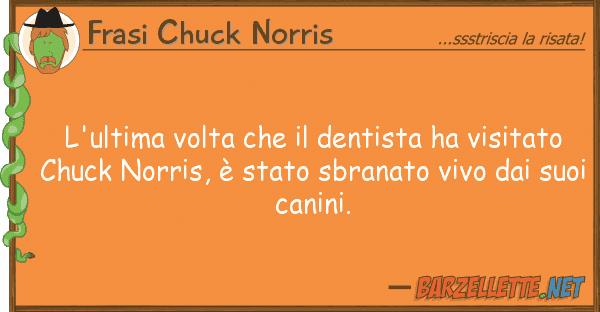 Frasi Chuck Norris l'ultima volta dentista ha visita