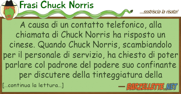 Frasi Chuck Norris causa contatto telefonico,