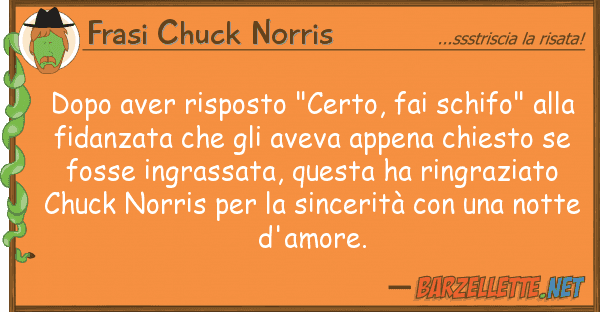Frasi Chuck Norris dopo aver risposto "certo, fai schifo"