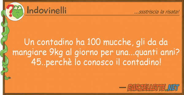Indovinelli contadino ha 100 mucche,