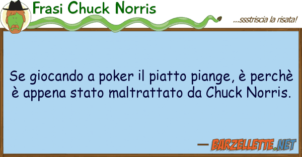Frasi Chuck Norris giocando poker piatto piange, è