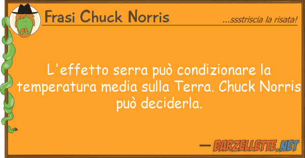 Frasi Chuck Norris l'effetto serra può condizionare tem