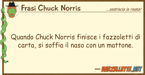 Frasi Chuck Norris quando chuck norris finisce fazzoletti