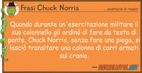 Frasi Chuck Norris quando durante un'esercitazione militare