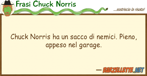 Frasi Chuck Norris chuck norris ha sacco nemici. pien