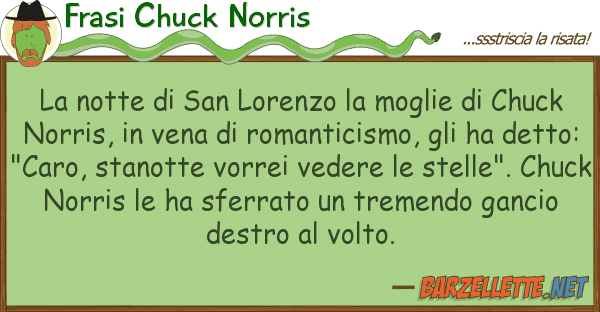 Frasi Chuck Norris notte san lorenzo moglie chu