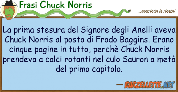 Frasi Chuck Norris prima stesura signore anell