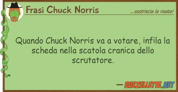 Frasi Chuck Norris quando chuck norris va votare, infila