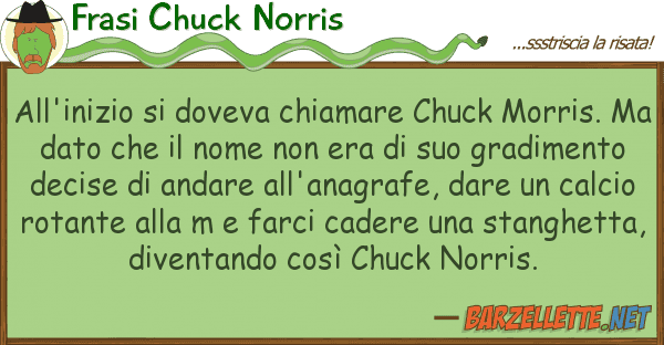 Frasi Chuck Norris all'inizio doveva chiamare chuck morr