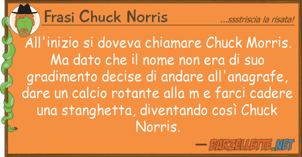 Frasi Chuck Norris all'inizio doveva chiamare chuck morr