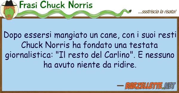 Frasi Chuck Norris dopo essersi mangiato cane,