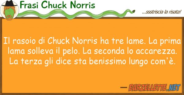 Frasi Chuck Norris rasoio chuck norris ha tre lame.