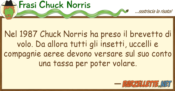 Frasi Chuck Norris 1987 chuck norris ha preso brevet