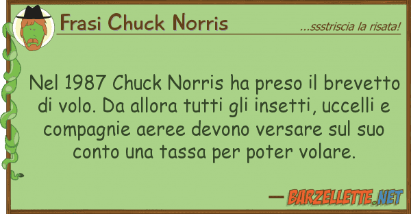 Frasi Chuck Norris 1987 chuck norris ha preso brevet