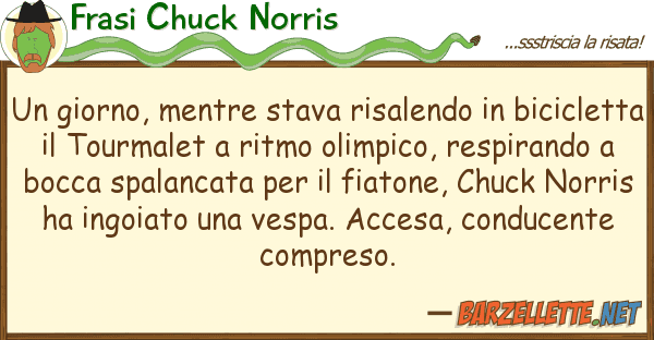 Frasi Chuck Norris giorno, mentre stava risalendo bic