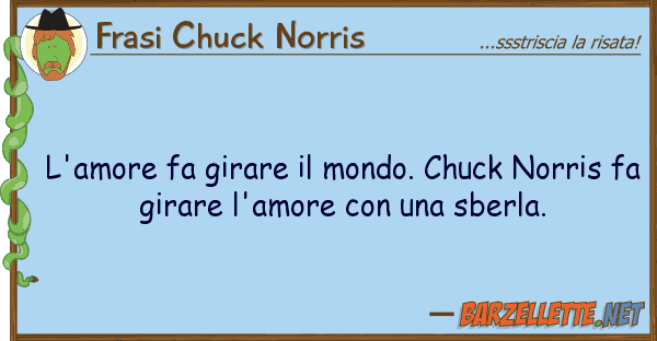 Frasi Chuck Norris l'amore fa girare mondo. chuck norris