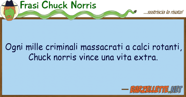 Frasi Chuck Norris ogni mille criminali massacrati calci