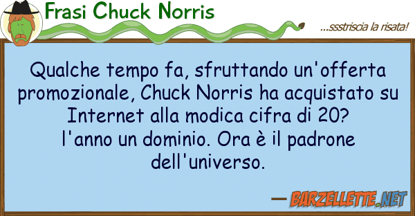 Frasi Chuck Norris qualche tempo fa, sfruttando un'offerta
