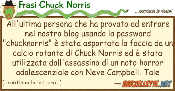 Frasi Chuck Norris all'ultima persona ha provato ent