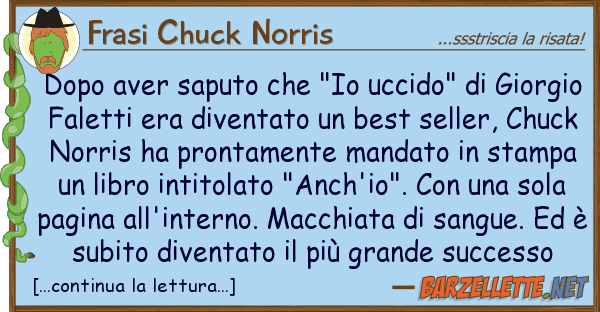 Frasi Chuck Norris dopo aver saputo "io uccido" gior