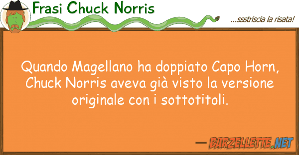 Frasi Chuck Norris quando magellano ha doppiato capo horn,