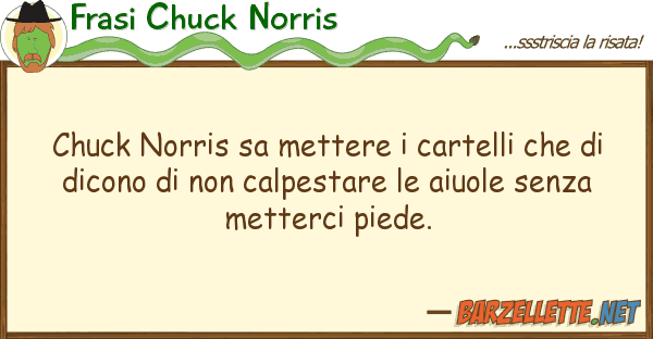 Frasi Chuck Norris chuck norris sa mettere cartelli d