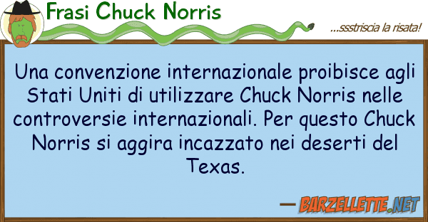 Frasi Chuck Norris convenzione internazionale proibisce