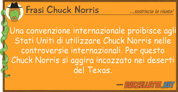 Frasi Chuck Norris convenzione internazionale proibisce