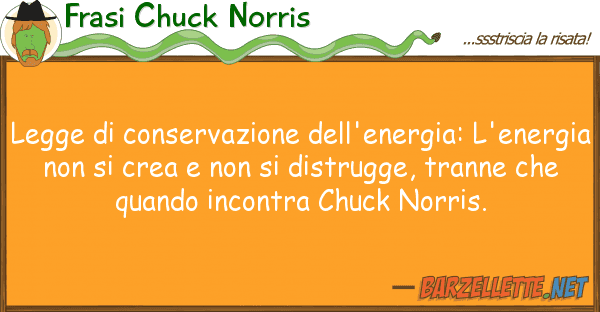 Frasi Chuck Norris legge conservazione dell'energia: l'e