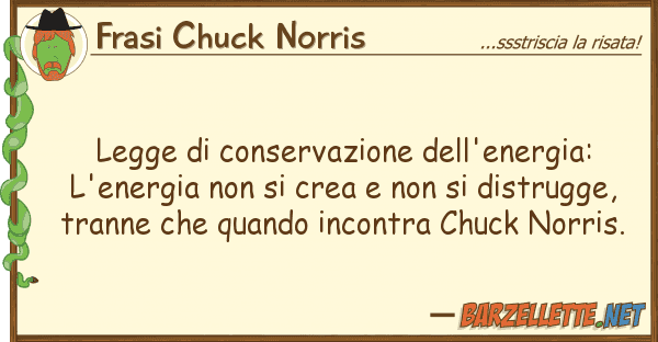 Frasi Chuck Norris legge conservazione dell'energia: l'e