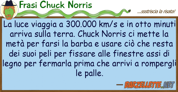 Frasi Chuck Norris luce viaggia 300.000 km/s otto