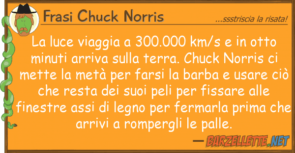 Frasi Chuck Norris luce viaggia 300.000 km/s otto