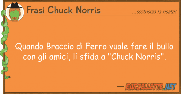Frasi Chuck Norris quando braccio ferro vuole fare bu