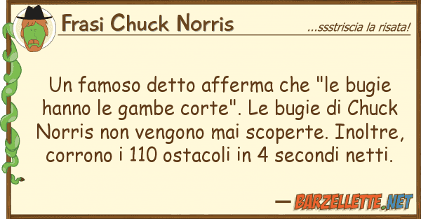 Frasi Chuck Norris famoso detto afferma "le bugie ha