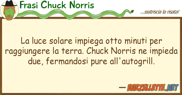 Frasi Chuck Norris luce solare impiega otto minuti r
