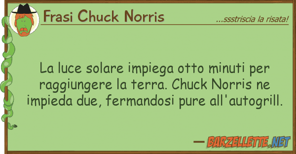 Frasi Chuck Norris luce solare impiega otto minuti r