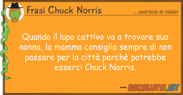 Frasi Chuck Norris quando lupo cattivo va trovare