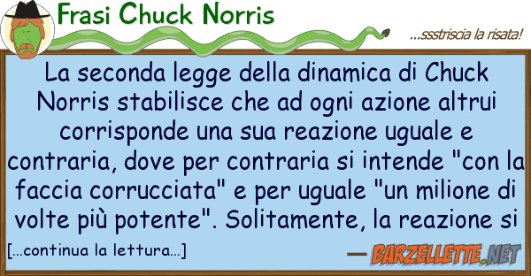 Frasi Chuck Norris seconda legge dinamica chuck