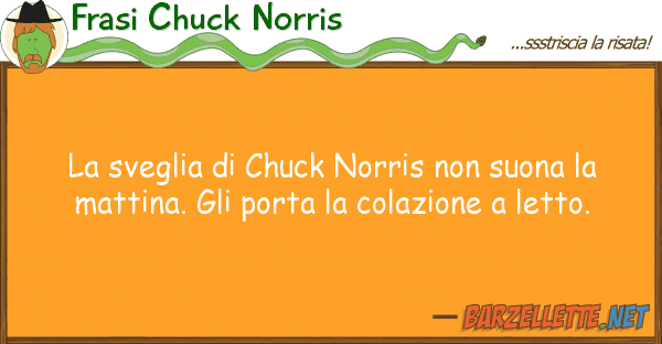Frasi Chuck Norris sveglia chuck norris suona