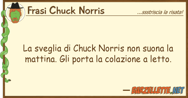 Frasi Chuck Norris sveglia chuck norris suona
