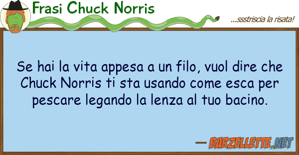 Frasi Chuck Norris hai vita appesa filo, vuol