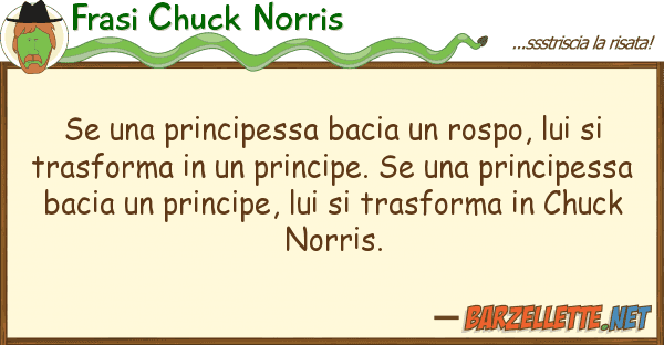 Frasi Chuck Norris principessa bacia rospo, s