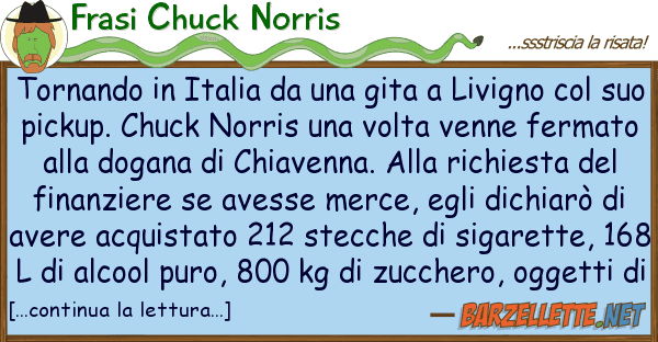Frasi Chuck Norris tornando italia gita livigno