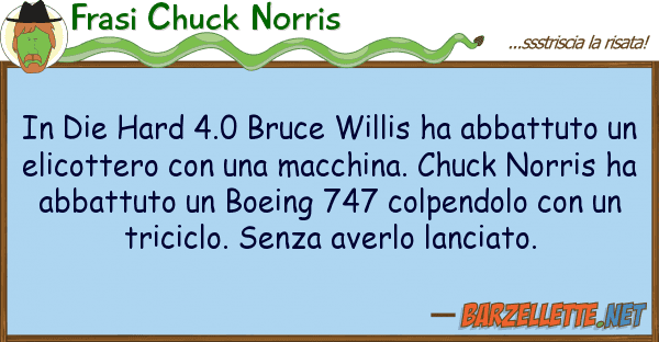 Frasi Chuck Norris die hard 4.0 bruce willis ha abbattut