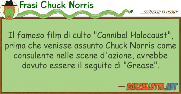 Frasi Chuck Norris famoso film culto "cannibal holoca