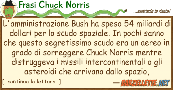 Frasi Chuck Norris l'amministrazione bush ha speso 54 milia