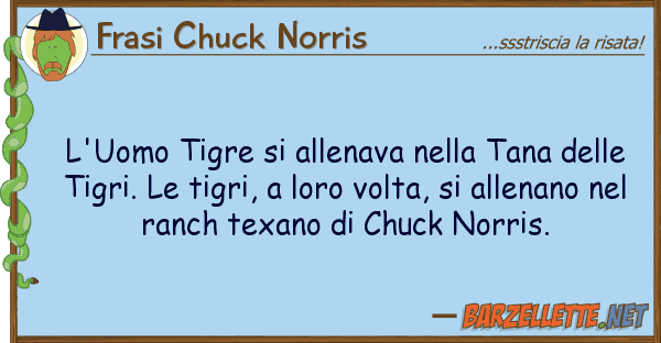Frasi Chuck Norris l'uomo tigre allenava tana