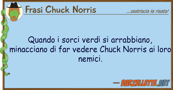 Frasi Chuck Norris quando sorci verdi arrabbiano, mina