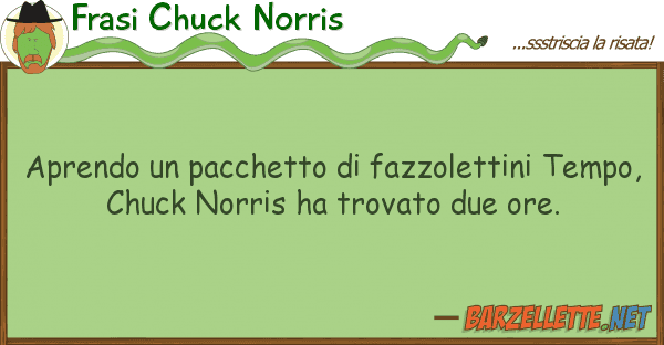 Frasi Chuck Norris aprendo pacchetto fazzolettini tem